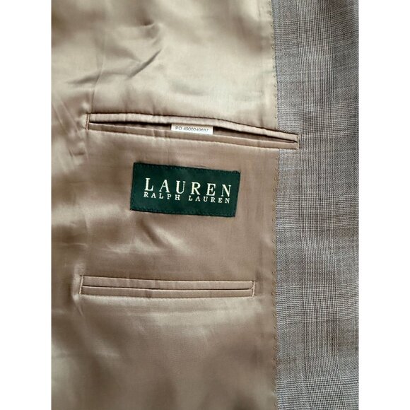 RALPH LAUREN Light Brown Plaid Blazer Jacket Size 46XL - Picture 9 of 9